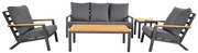 Lesli Living  Stoel-Bank Loungeset - Donnan - Aluminium / Bamboe - Lesli Living