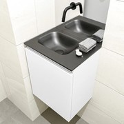 Mondiaz Olan 40cm toiletmeubel talc met wastafel urban links geen kraangat