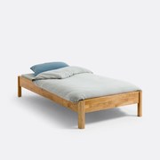 Bed in massief eik met lattenbodem ZULDA 1 persoon