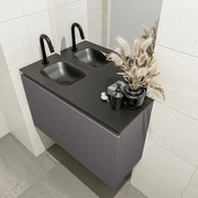 Mondiaz Olan 80cm toiletmeubel dark grey met wastafel urban links 1 kraangat