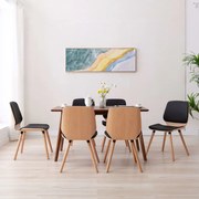 vidaXL Eetkamerstoelen 6 st kunstleer zwart