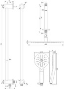 Brauer Copper Carving complete inbouw regendouche set 24 met 30cm douchekop, plafondarm, 3 standen handdouche en glijstang geborsteld koper PVD