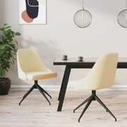 vidaXL Eetkamerstoelen 2 st fluweel crèmekleurig