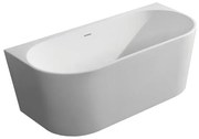 Saniclass Half vrijstaand ligbad - 170x75x58cm - overloop - half vrijstaand - wit 21.3695