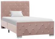 vidaXL Bedframe stof roze 90x200 cm