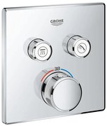 Grohe SmartControl Inbouwthermostaat - 3 knoppen - vierkant - chroom 29124000