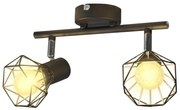 vidaXL Lamp industrieel met 2 LED's zwart