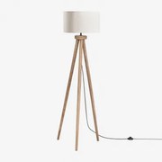 Simona Mangohouten Vloerlamp Mangohout & Linnen Beige Tapioca Ø40 Cm - ↑25 Cm Azoia - Sklum