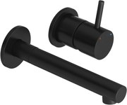 Saqu Shine Straight 2-gats inbouw wastafelkraan inclusief inbouwdeel mat zwart