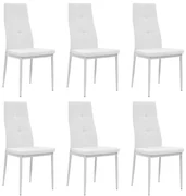 vidaXL Eetkamerstoelen 6 st kunstleer wit