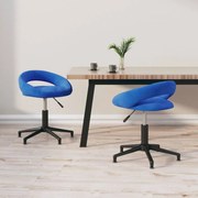 vidaXL Eetkamerstoelen draaibaar 2 st fluweel blauw