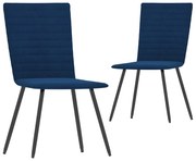 vidaXL Eetkamerstoelen 2 st fluweel blauw