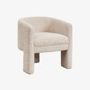 Eetkamerstoel Met Armleuningen Bekleed Irati Chenille Crème Beige - Sklum