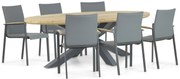 Tuinset 6 personen 240 cm Aluminium/textileen Grijs Lifestyle Garden Furniture Brandon/Diogo