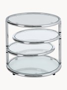 Ronde bijzettafel Dotts met glazen tafelbladen