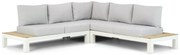 Loungeset 5 personen Aluminium/Teak Wit Lifestyle Garden Furniture Ravalla