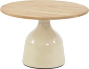 4 Seasons June loungetafel Ø60x38 cm creme - teak