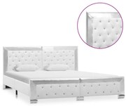 vidaXL Bedframe kunstleer wit 160x200 cm