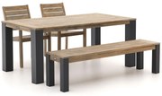 ROUGH-S/ROUGH-X 180cm dining tuinset met bank 4-delig stapelbaar