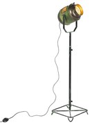 Industriële vloerlamp brons met groen 140 cm - Byron Retro E27 Binnenverlichting Lamp