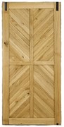 Houten Schuifdeur Eiken Chevron Line 210x100 Onbehandeld - Zwart - Incl. Rails
