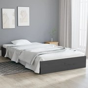 vidaXL Bedframe massief hout grijs 90x200 cm