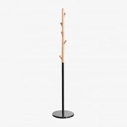 Staande Kapstok Van Beukenhout En Marmer Lauso Zwart - Sklum