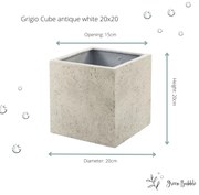 Pot Grigio Cube Antique White