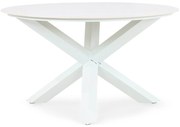 Dining Tuintafel rond 130 cm Aluminium/keramiek Wit Santika Orino