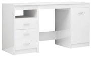 vidaXL Bureau 140x50x76 cm spaanplaat hoogglans wit