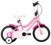 vidaXL Kinderfiets 12 inch wit en roze