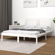 vidaXL Bedframe massief hout wit 140x200 cm