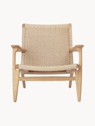 Loungefauteuil CH25 met handgevlochten zitvlak en rugleuning