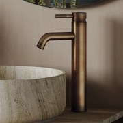 Saniclear Plus Curved hoge wastafelkraan verouderd messing