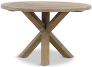 Dining Tuintafel rond 120 cm Teak Old teak greywash Sand City rond