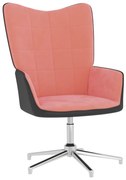 vidaXL Relaxstoel fluweel en PVC roze