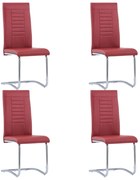 vidaXL Eetkamerstoelen 4 st kunstleer rood