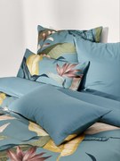 Katoensatijnen dekbedovertrek Flora