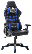 vidaXL Gamestoel kunstleer zwart en blauw