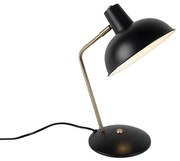 Retro tafellamp zwart met brons - Milou