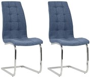 vidaXL Eetkamerstoelen 2 st stof blauw