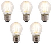 Set van 5 E27 dimbare LED lamp P45 4W 330 lm 2100K