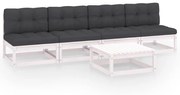 vidaXL 5-delige Loungeset met kussens massief grenenhout