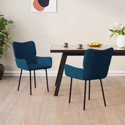 vidaXL Eetkamerstoelen 2 st fluweel blauw