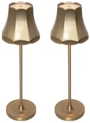 Buitenlamp met dimmer LED Set van 2 Retro tafellamp met dimmeren rose goud oplaadbaar IP44 - Granny Retro IP44 Buitenverlichting Lamp