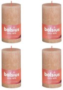 Bolsius Stompkaarsen Shine 4 st rustiek 130x68 mm mistroze