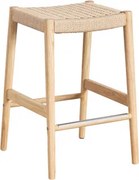 Pakket Van 2 Hoge Krukken In Eikenhout En Gevlochten Touw (66 Cm) Mara Natuurlijk Hout - Sklum