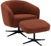 Goossens Excellent Draaifauteuil Mouton, Draaifauteuil + hocker