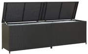 vidaXL Tuinbox 200x50x60 cm poly rattan zwart