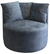 Fauteuil - Rondo - velvet stof Palladium blauw